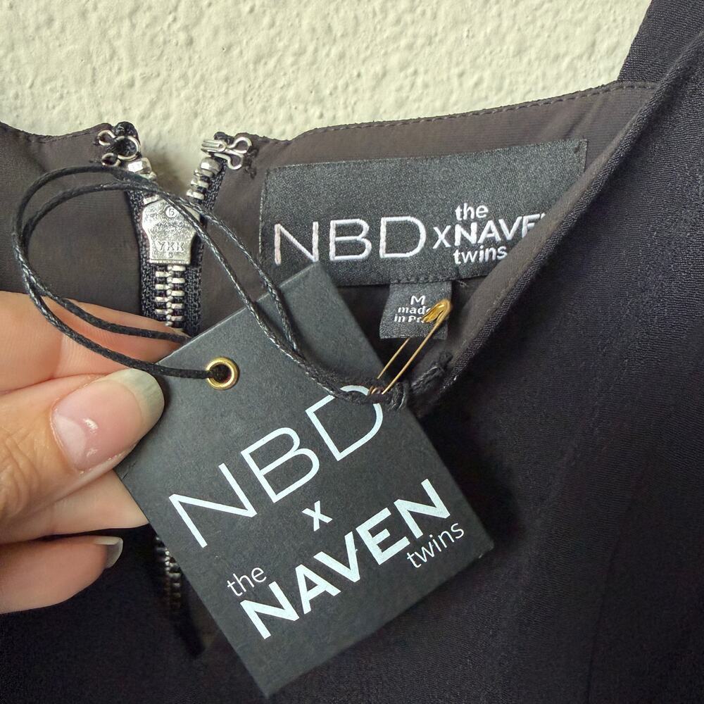 NBD x The Naven Twins Little Black Mini Dress NWT NEW Size M - Picture 3 of 3